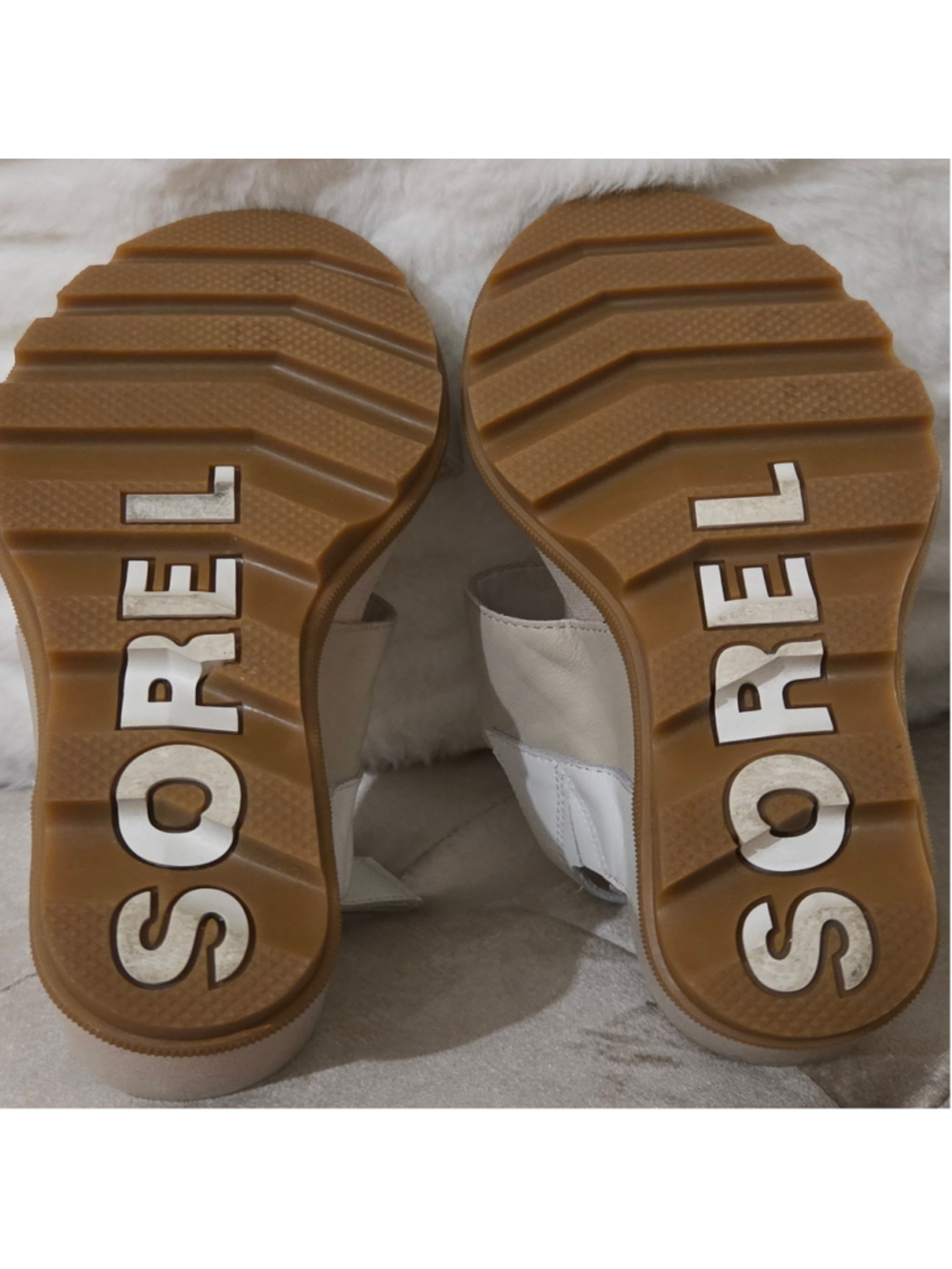 Women's Sorel Wedge Sandals White and Beige Size 9 - Picture 9 of 13